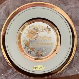 Happy Anniversary Gold saucer